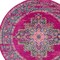 Homeroots 5 ft. Round Fuchsia & Blue Distressed Area Rug 385263 - alternate 2